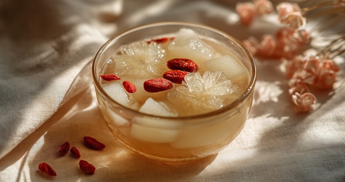 Chilled Snow Fungus Soup with Pear
